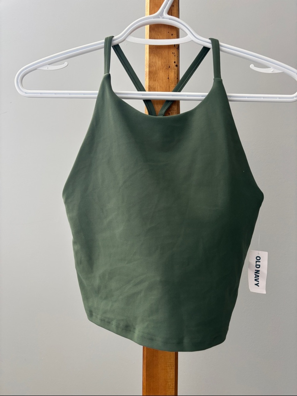Old Navy Dark Green High Neck Longline Top